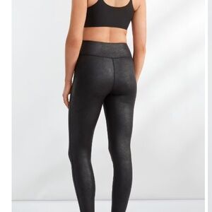 Women's Faux Leather High-Waist Leggings Black Sz S